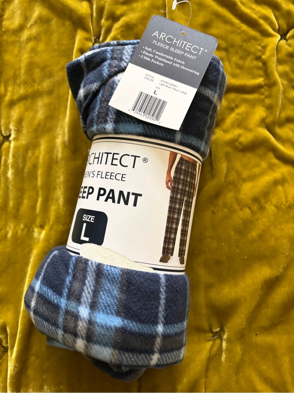 Men’s Architect Brand fleece pajama pants plaid size large NWT